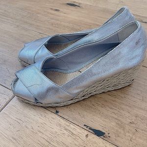 Ralph Lauren silver wedges.   Size 7b